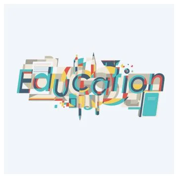 Education lettering design 스톡 일러스트
