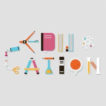 Education lettering design Stock Illustration