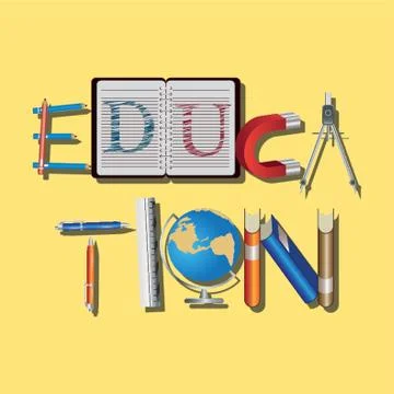 Education lettering design Illustrazione stock