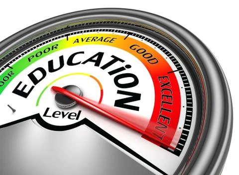 Education level conceptual meter Stock Illustration