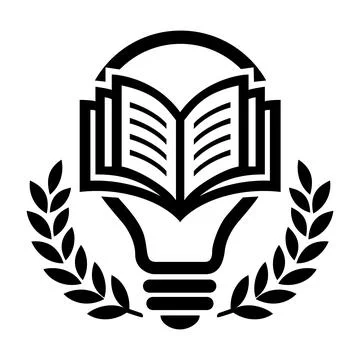 Education Light Bulb and Open Book Vector Icon Stock Illustration