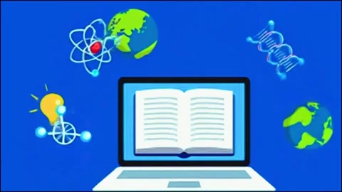 Education light bulb with laptop and tree. Video stock 304848863