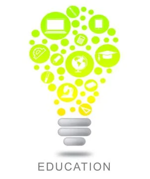 Education Lightbulb Indicates Learn Tutoring And Glowing Stock Illustration