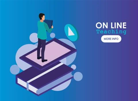 Education on line technology with smartphone Stock Illustration