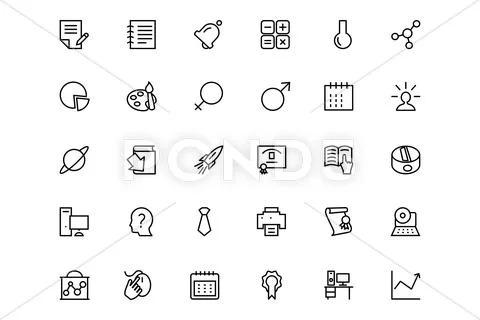 Education Line Vector Icons Set