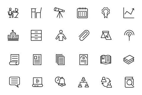 Education Line Vector Set Stock Illustration