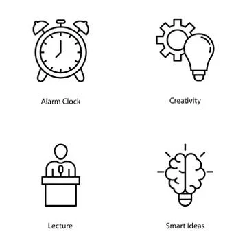 Education Line Vectors Pack Stock Illustration