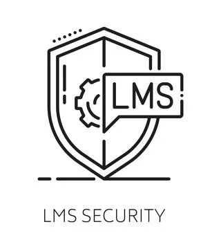 Education LMS security line icon or symbol Stock-Illustration