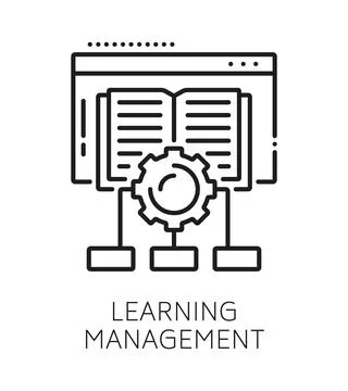 Education LMS technology line icon Illustrazione stock