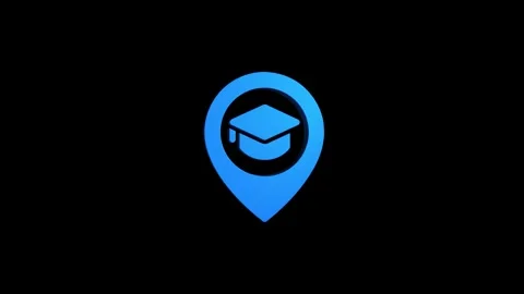Education location 3d pin map rotating animation spinning in background Video stock 313513472