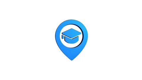 Education location 3d pin map rotating animation spinning in background Stock-Footage 313513475