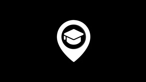 Education location 3d pin map rotating animation spinning in background Stock Footage 313513971