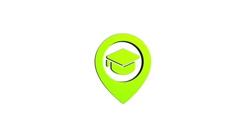 Education location 3d pin map rotating animation spinning in background Stock Footage 313513984