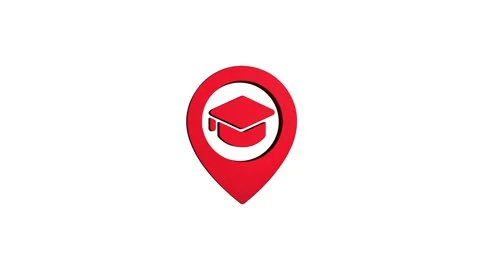 Education location 3d pin map rotating animation spinning in background Video stock 313513991