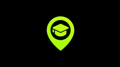 Education location 3d pin map rotating animation spinning in background Video stock 313513997