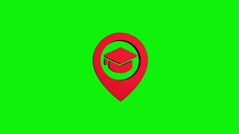 Education location 3d pin map rotating animation spinning in background Video stock 313514000