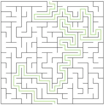 Education logic game labyrinth for kids. Find the right way. Stock Illustration