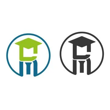 Education logo with circle style concept Free Vector Stock Illustration