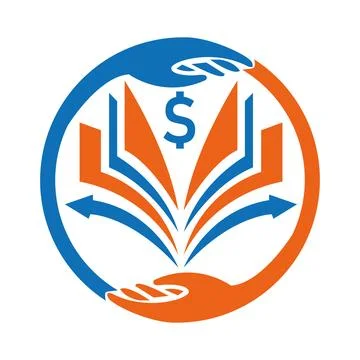 Education logo design template Creative credit repair logo with money book symbo Illustrazione stock