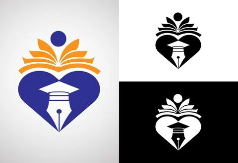 Education logo design vector template, Education and graduation logo vector.. Stock Illustration