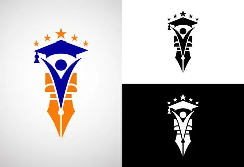 Education logo design vector template, Education and graduation logo vector.. Stock Illustration