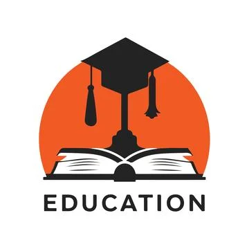 Education Logo Featuring Graduation Cap and Open Book Ilustración de archivo