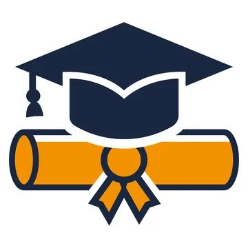 Education logo university icon vector cap symbol Stock Illustration