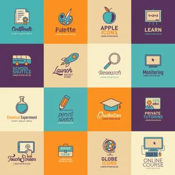 Education Logos Templates Vector Set Illustrazione stock