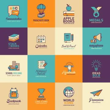 Education Logos Templates Vector Set Stock Illustration