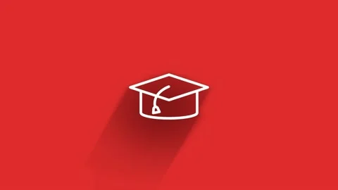 EDUCATION long shadow icon design isolated on white background. Go to school Stock Footage 153794441