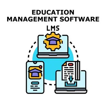 Education management software lms concept vector illustration Stock Illustration