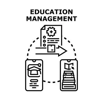 Education management system organizing digital learning process イラスト素材