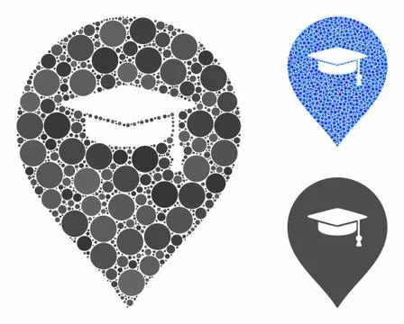 Education Marker Composition Icon of Circle Dots Illustrazione stock