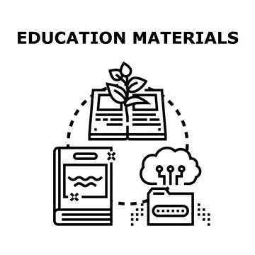 Education materials creating new knowledge digitally Illustrazione stock