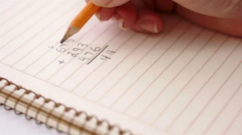 Education Math Long Addition Stock Footage 44555187