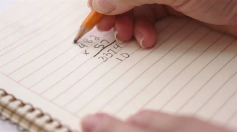 Education Math Long Multiplication Stock Footage 44558439