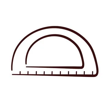 Education math ruler logo in doodle style. Stationery, school, study instruments Stock Illustration