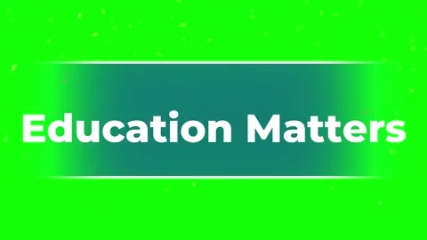 Education Matters text on green screen. Motivational school slogan for academic Stock Footage 340250643