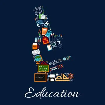 Education microscope symbol of science icons 스톡 일러스트