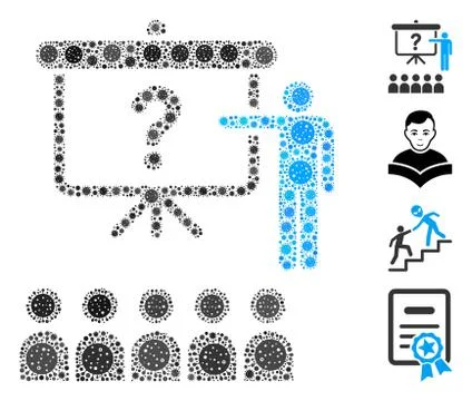 Education Mosaic of Covid Virus Elements Stockillustratie