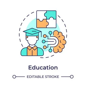 Education multi color concept icon Stock Illustration
