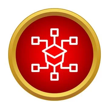 Education network icon connecting learning knowledge data Stock Illustration