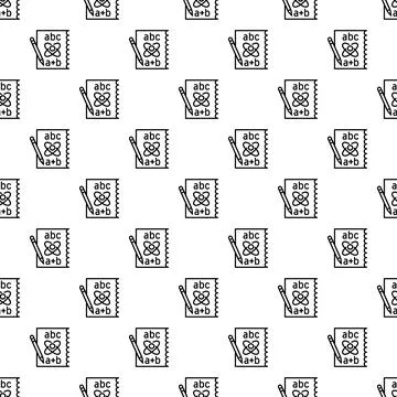 Education notebook pencil pattern seamless vector background Illustrazione stock