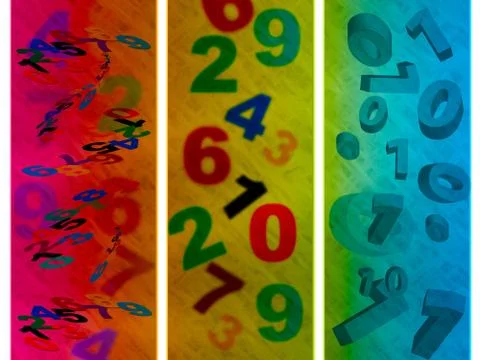 Education Numbers Shows Count Digits And Abstract Illustrazione stock