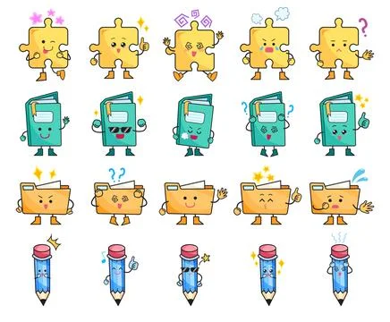 Education objects character set bundle Stock Illustration
