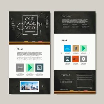 Education one page web design Stock Illustration