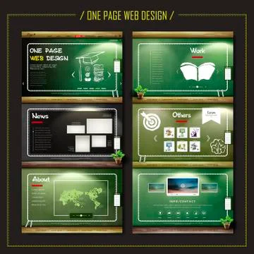 Education one page web design Illustrazione stock