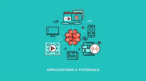 Education online applications and tutorials logo concept Stock Footage 66662035