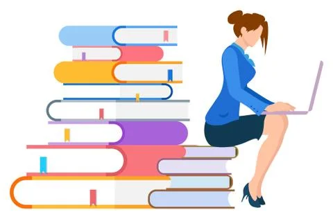 Education Online Books E-learning Studying Style イラスト素材