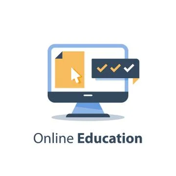 Education online course, web training class, distant exam, tutorial access, c 스톡 일러스트